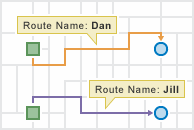 Output for many start and end locations Output for many start and end locations